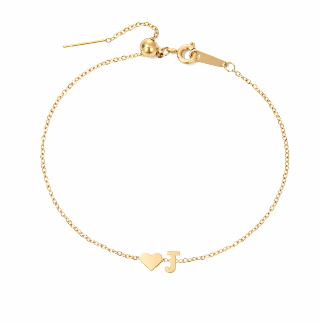 Bracelet Personnalisable Cœur & Initiale