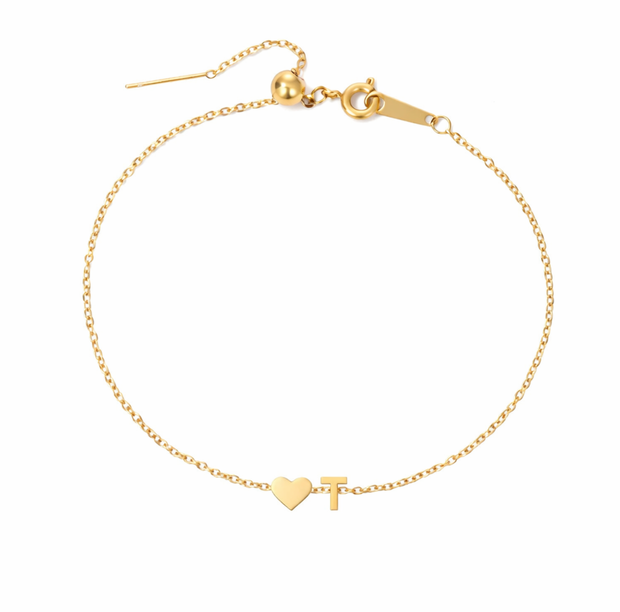 Bracelet Personnalisable Cœur & Initiale