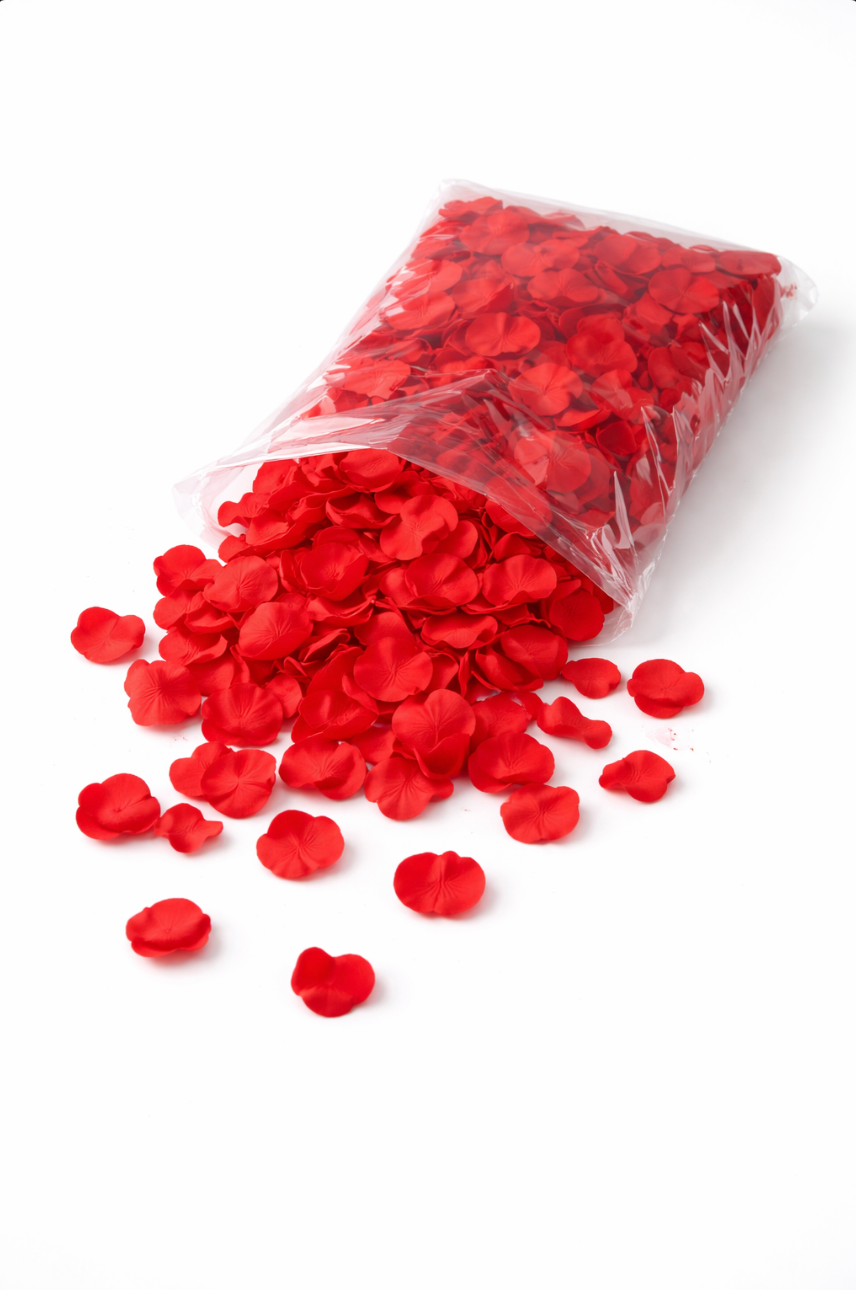 Pétales de Roses décoratif en soie Rouge