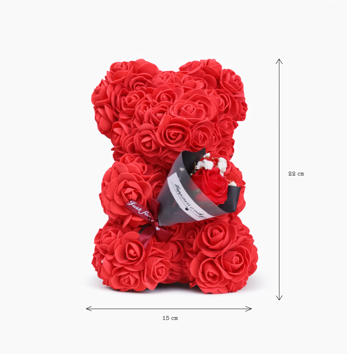 Ourse en roses avec mini Bouquet