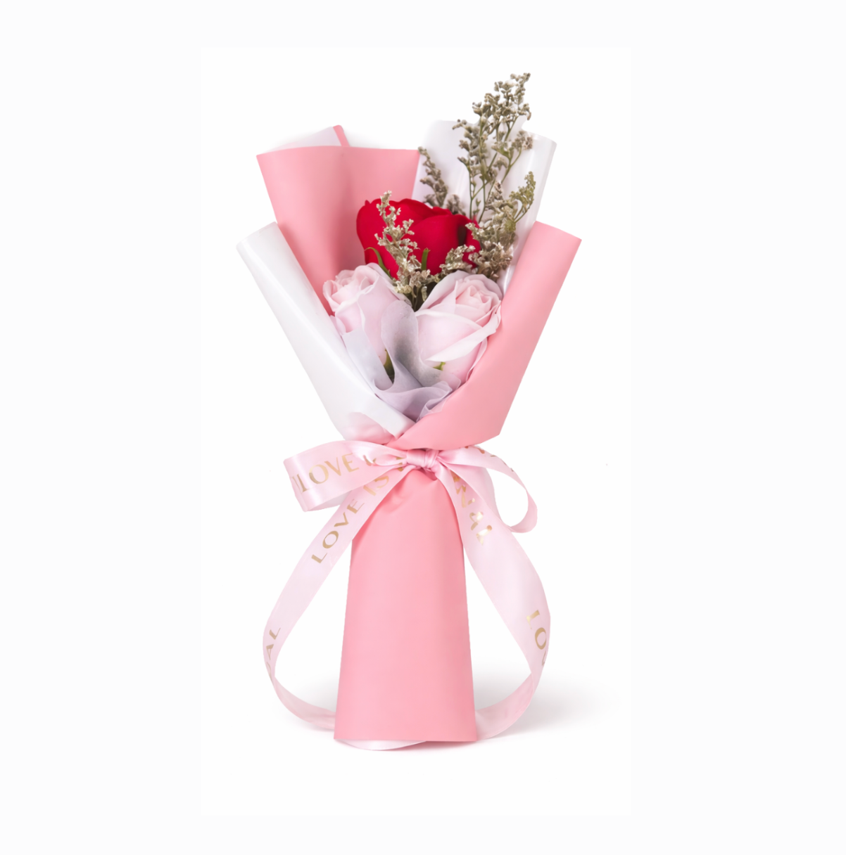 Bouquet de Rose couleur rose pastel – Composition durable