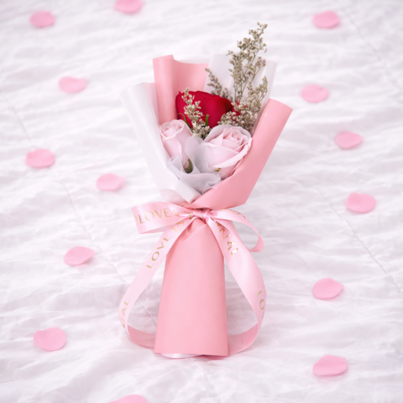 Bouquet de Rose couleur rose pastel – Composition durable
