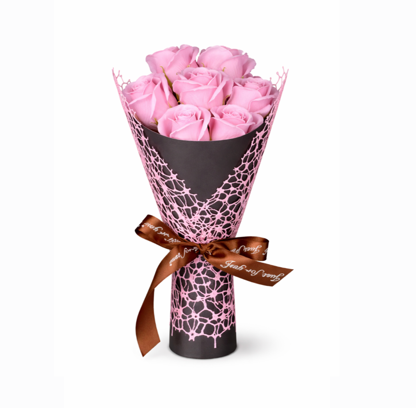 Bouquet de roses éternelle rose & mini ourson