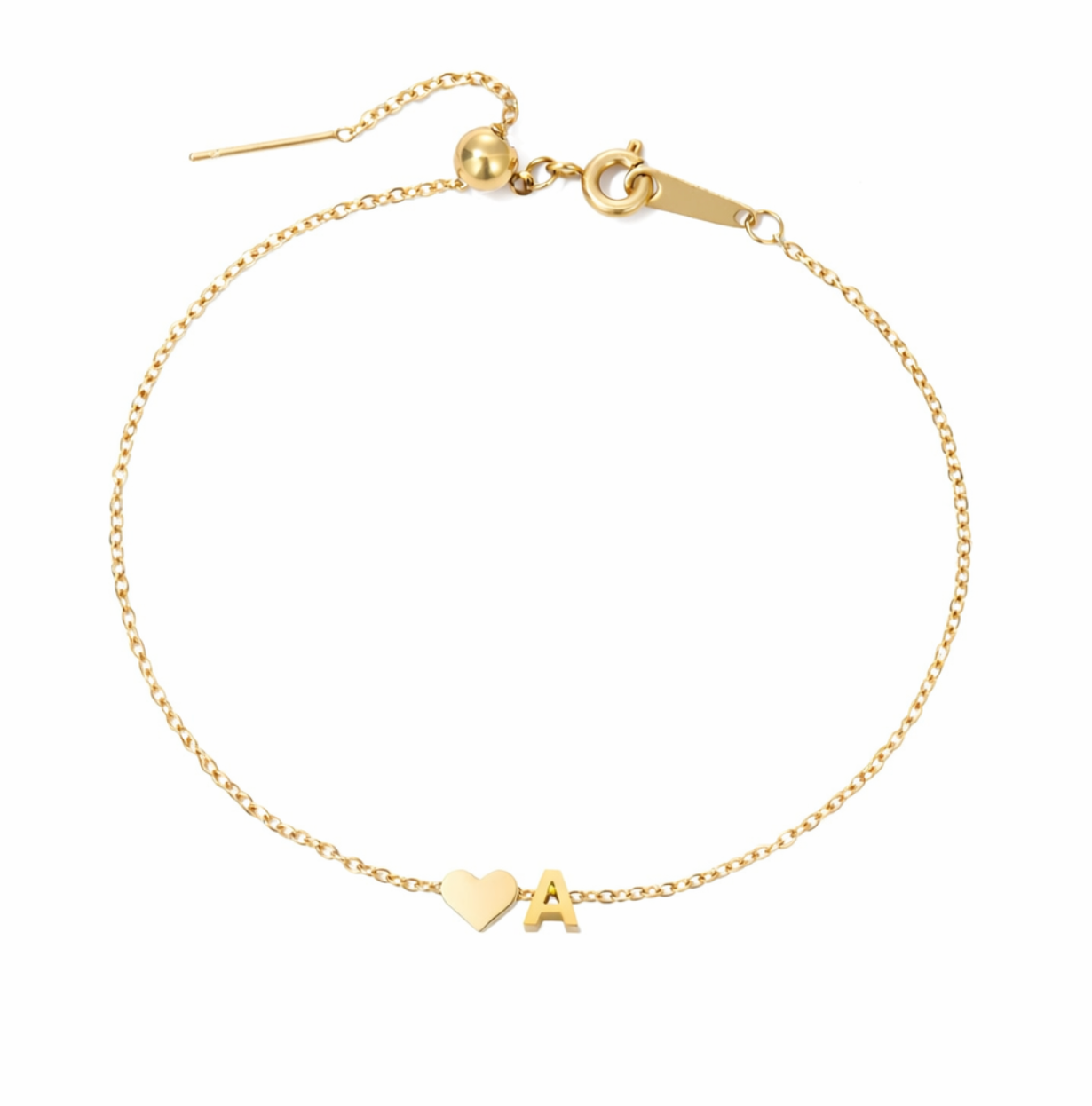 Bracelet Personnalisable Cœur & Initiale