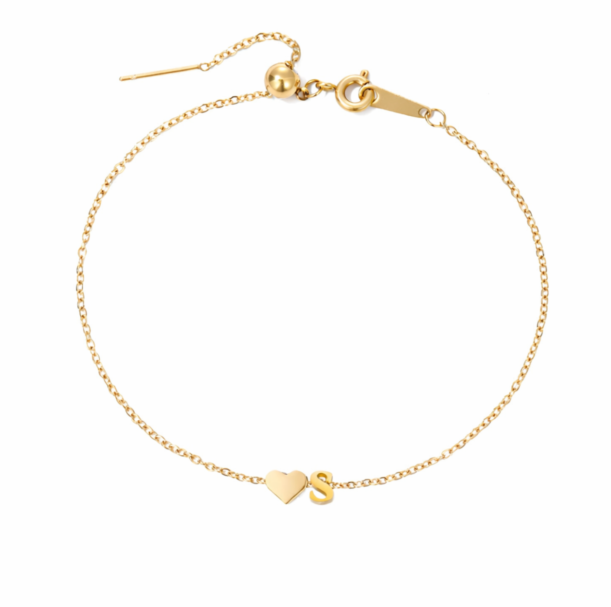 Bracelet Personnalisable Cœur & Initiale