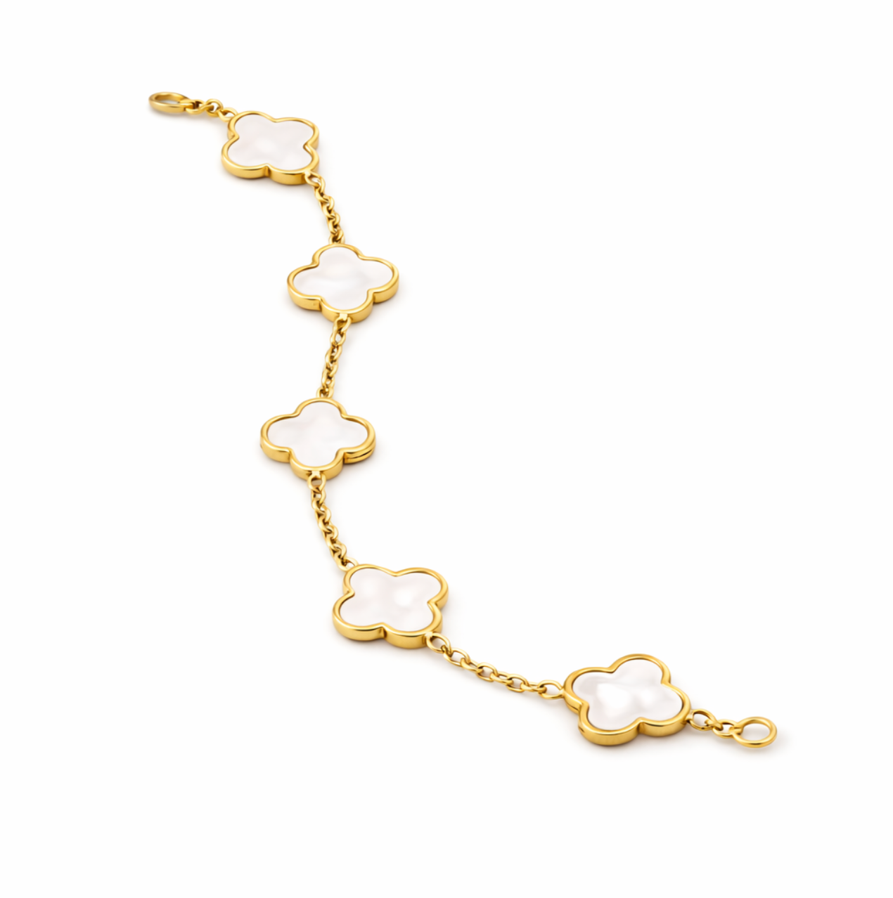 Bracelet vintage trèfle Blanc