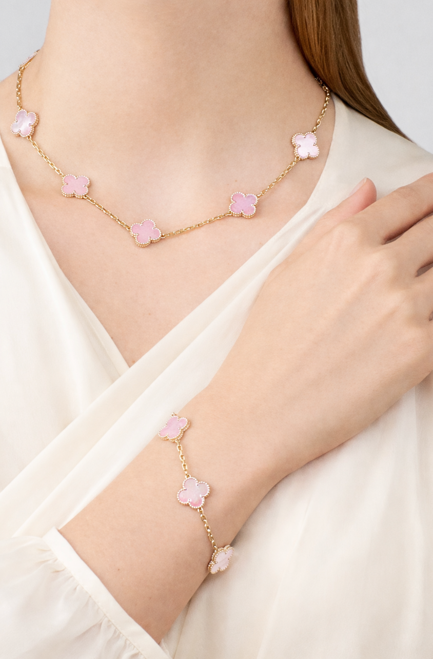 Bracelet vintage trèfle Rose