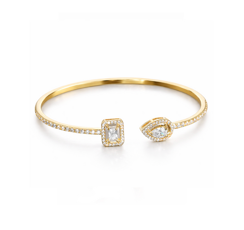 Bracelet manchette finition or Rose