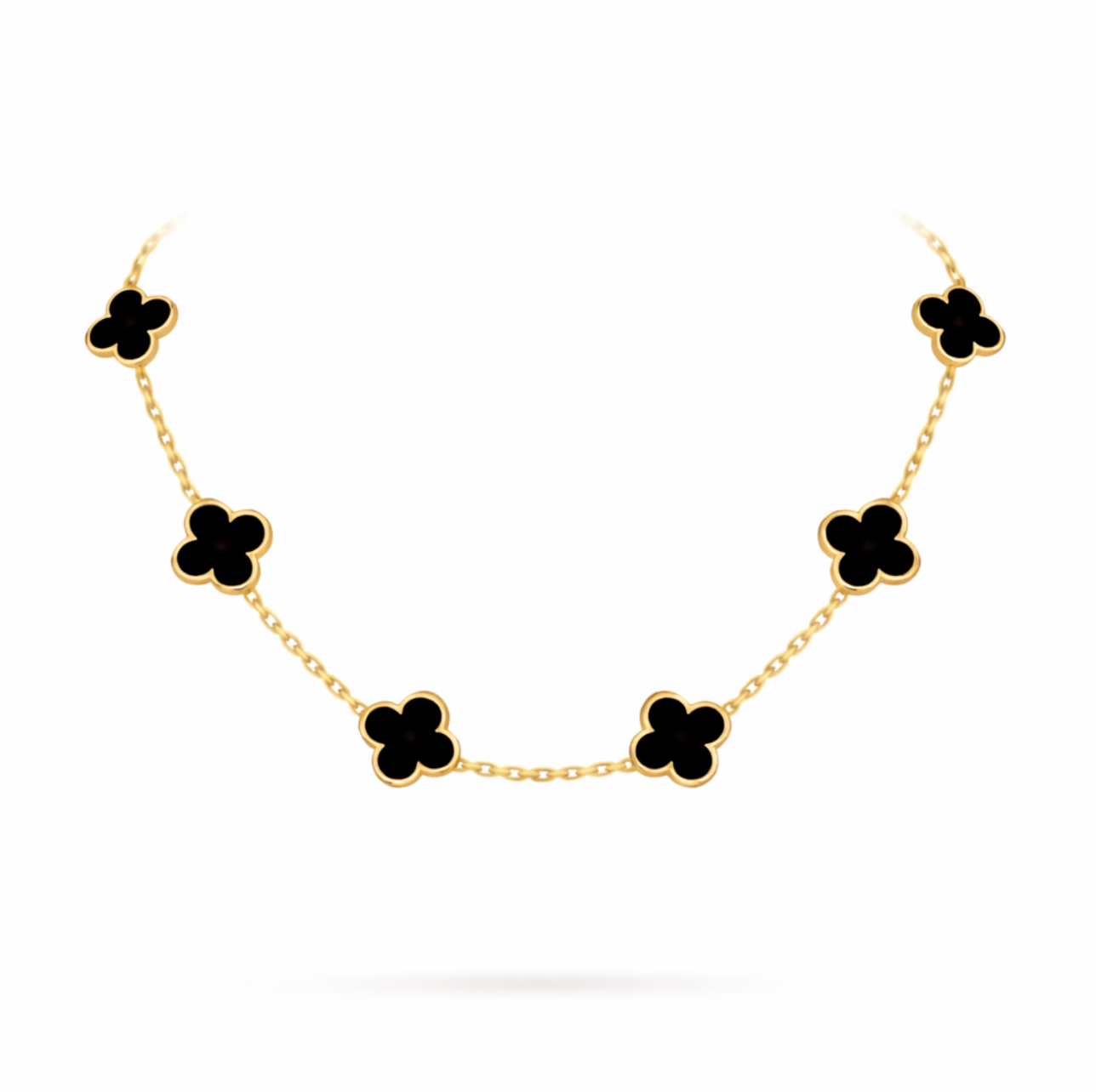 Collier Vintage trèfles Rouge