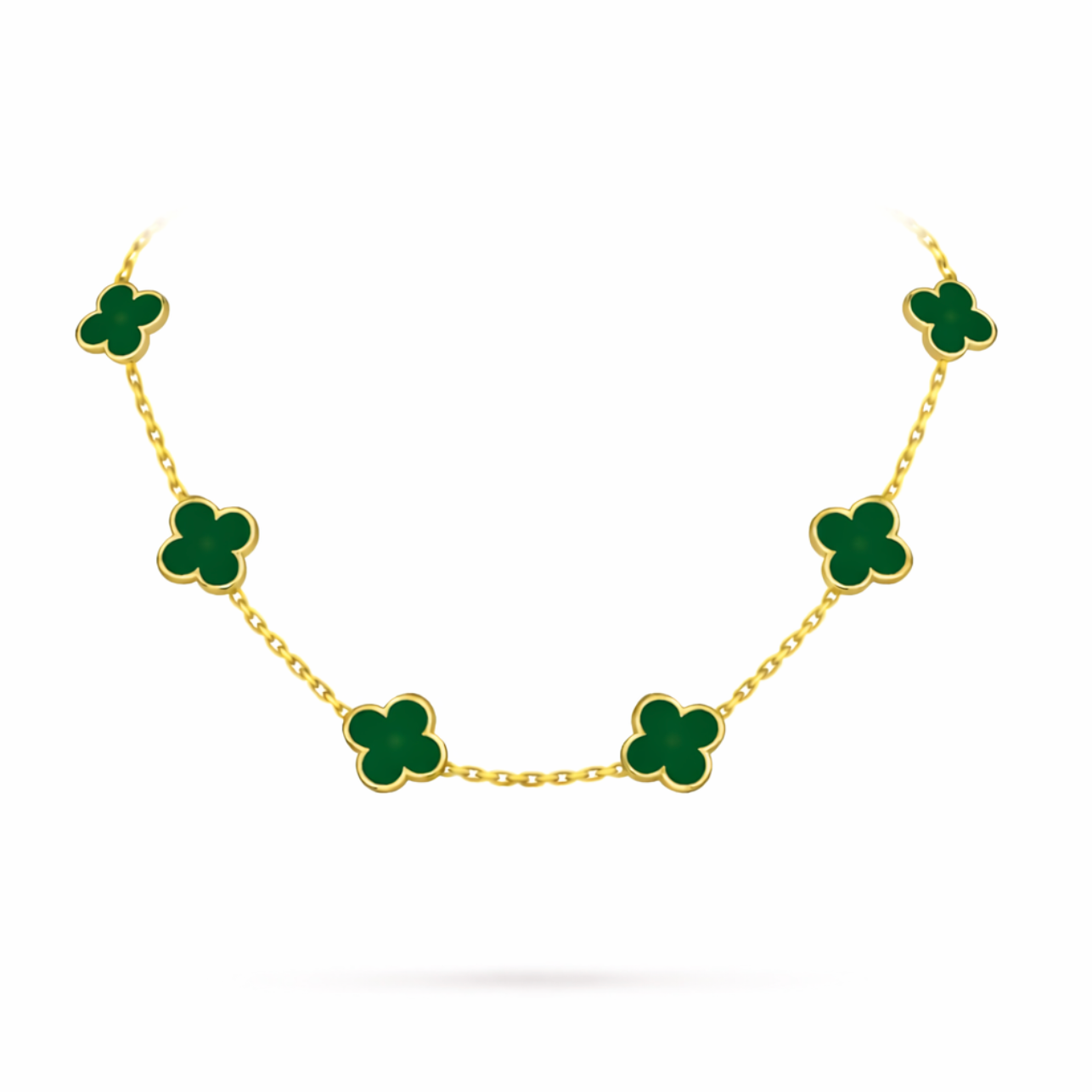 Collier Vintage trèfles Noir