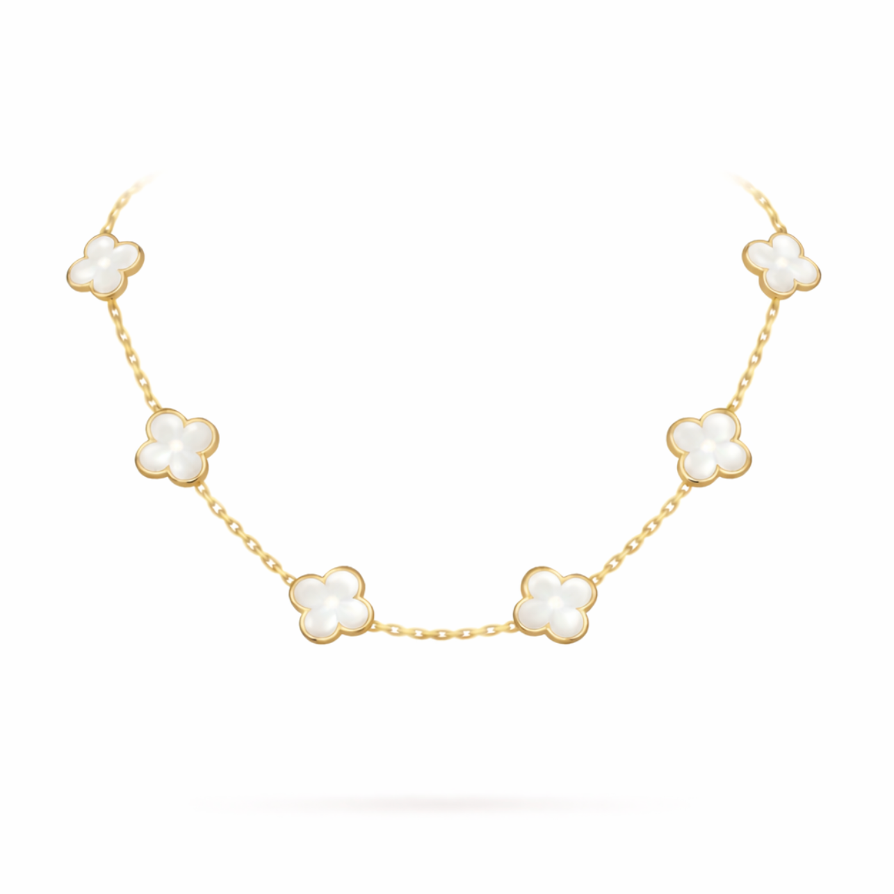 Collier Vintage trèfles Vert