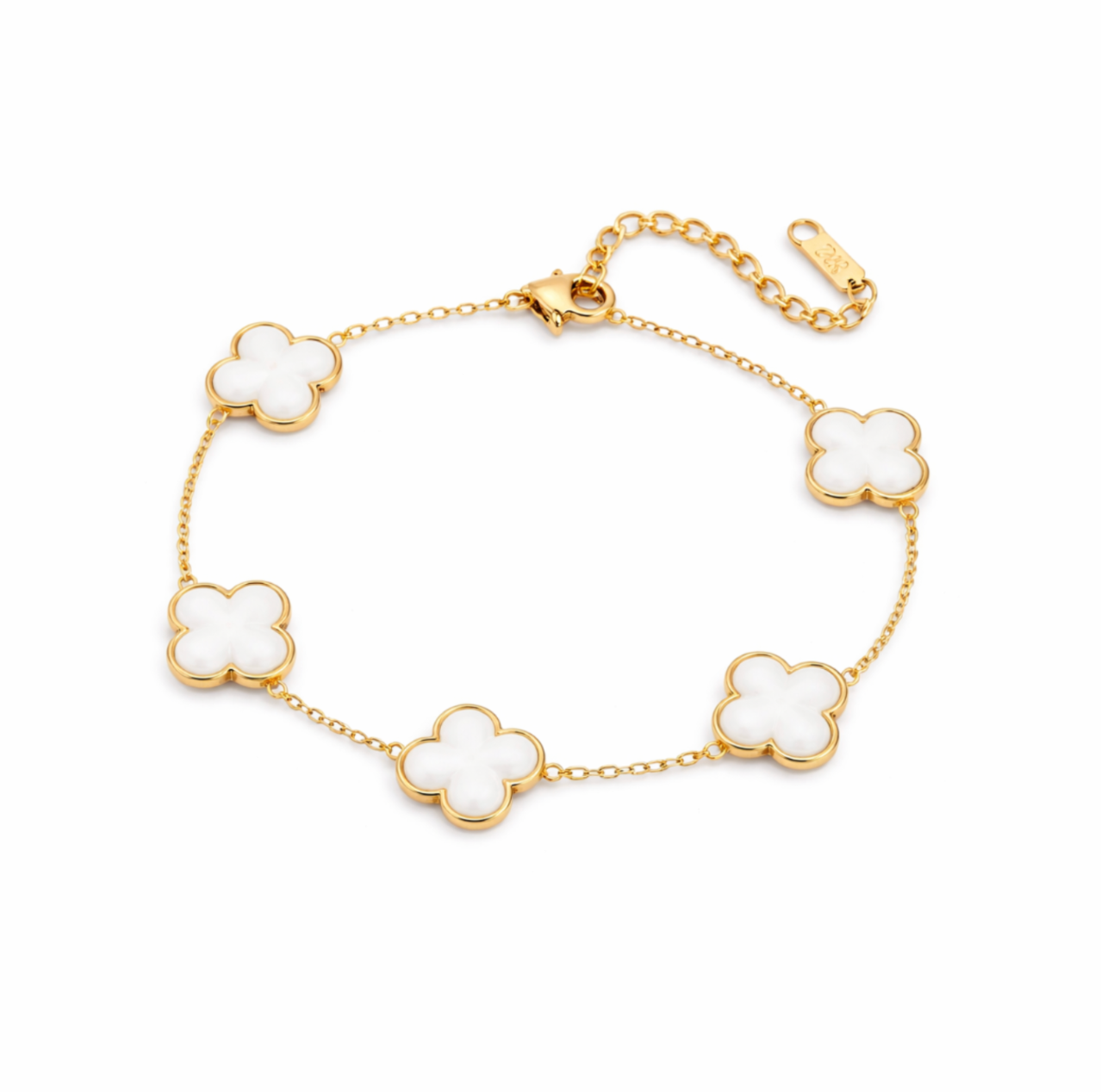 Bracelet vintage trèfle Blanc