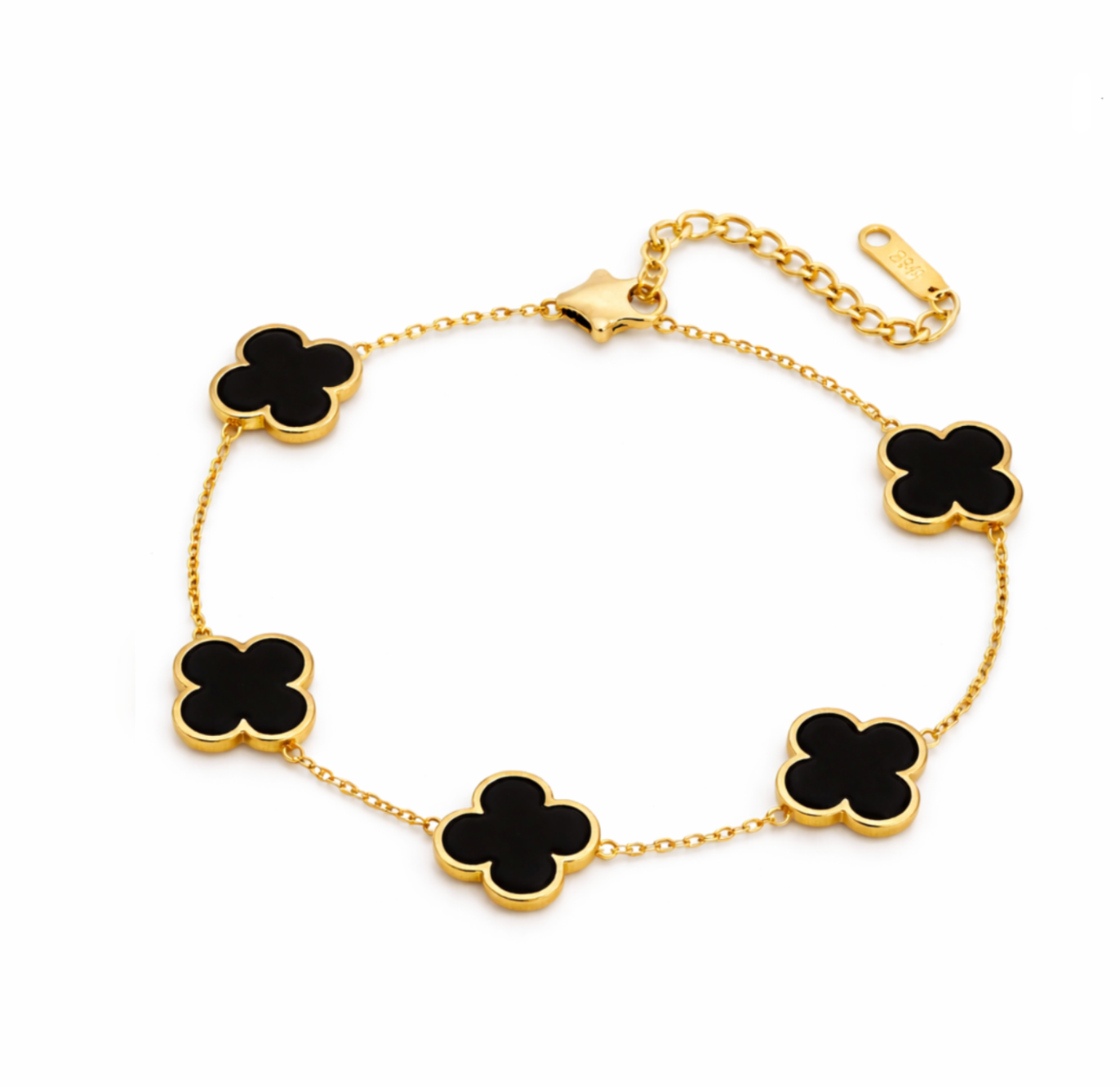 Bracelet vintage trèfle Noir