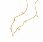 Collier or à perles pendantes