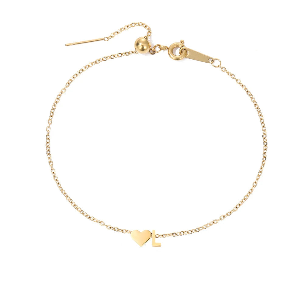 Bracelet Personnalisable Cœur & Initiale