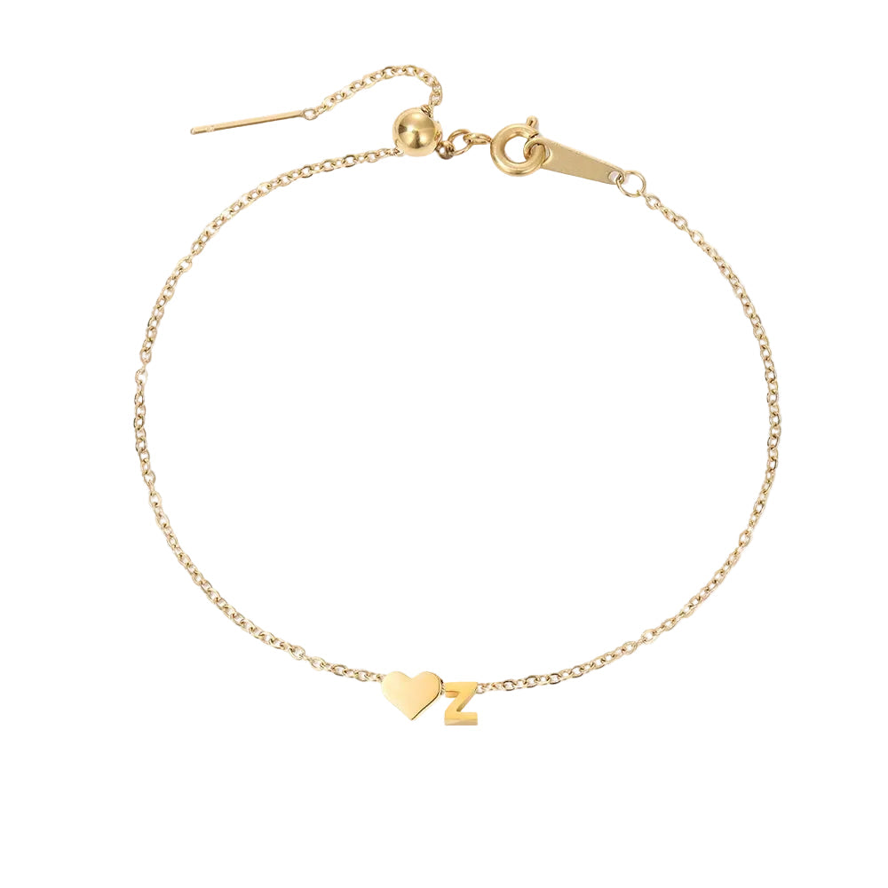 Bracelet Personnalisable Cœur & Initiale